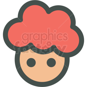 girl with red puffy hair avatar vector icons clipart.