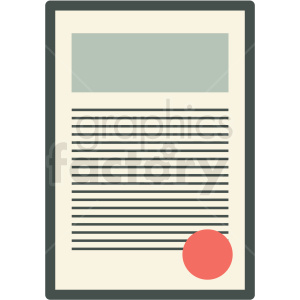 clipart - certificate document vector icon.