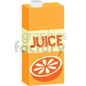 orange juice box carton flat icons clipart.