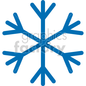 clipart - basic blue snowflake rf clip art.