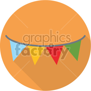 party banner on orange circle background clipart.
