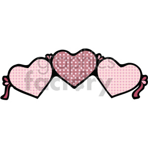 three pink hearts clipart. Commercial use icon # 407524