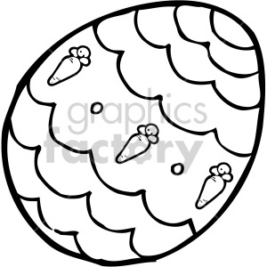 easter egg 003 bw clipart. Commercial use image # 407853