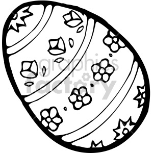 black and white easter egg clipart.