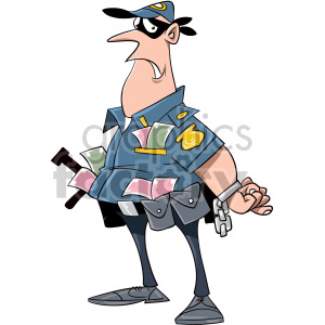 police officer arrested himself clipart. Commercial use image # 407908
