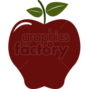 clipart - dark red cartoon apple.
