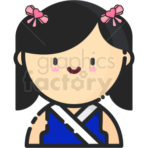 asian girl icon clipart. Royalty-free image # 409176