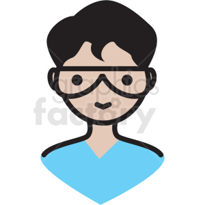 boy nerd avatar vector clipart .