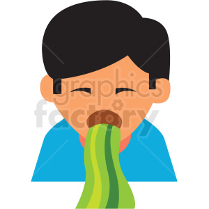 boy puking vector icon clipart.