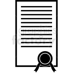 business contract certificate document black+white