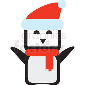 christmas avatar penguin vector icon clipart. Royalty-free icon # 411357