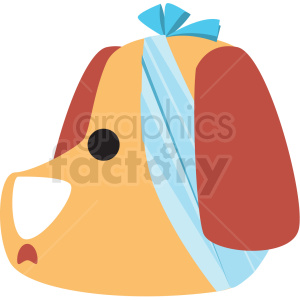 cartoon dog with head bandage vector clipart clipart. Commercial use icon # 411385