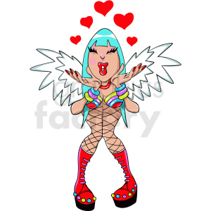 electric daisy carnival rave female vector clipart .