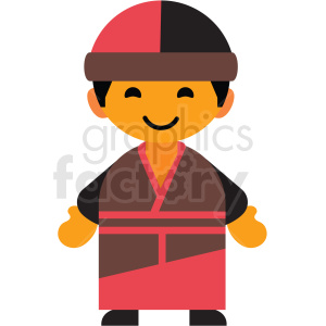 Mongolia male character icon vector clipart