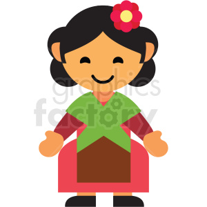 clipart - Spain female character icon vector clipart.