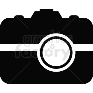 black and white camera vector icon clipart.