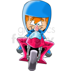 cartoon motorcycle rider clipart. Royalty-free image # 412442