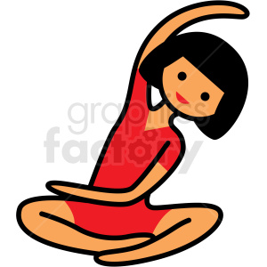 girl doing yoga pose vector clipart clipart. Commercial use image # 412812