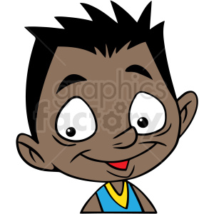latino cartoon boy head vector clipart clipart. Commercial use image # 413028