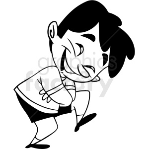 black and white boy laughing vector clipart