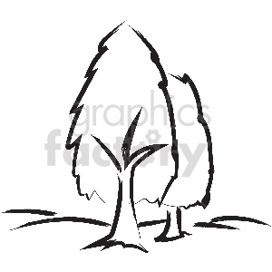 black and white tree vector clipart clipart. Royalty-free image # 413322