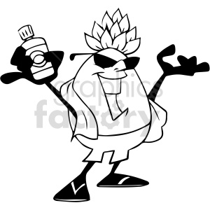 cool pineapple black and white clipart .