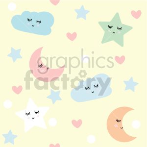 clipart - seamless moon stars background graphic.