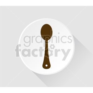 clipart - spoon on plate vector clipart.