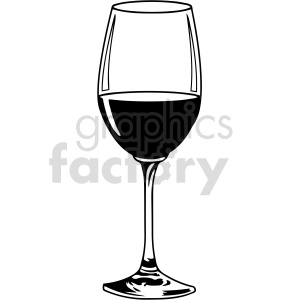 black and white vintage wine glass clipart .