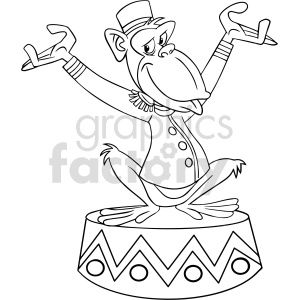 black and white cartoon circus ape clipart clipart. Commercial use image # 416834