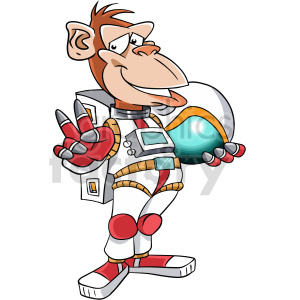 cartoon astronaut ape clipart