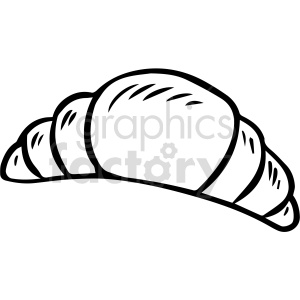 black and white croissant vector clipart .