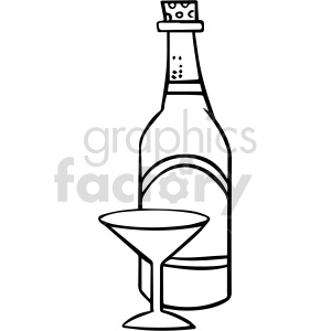 black and white whine bottle clipart .