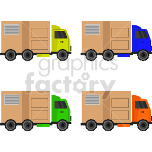 delivery trucks vector clipart bundle .