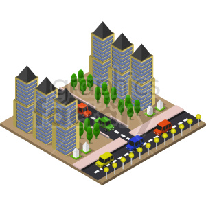 skyscrappers isometric vector graphic clipart.