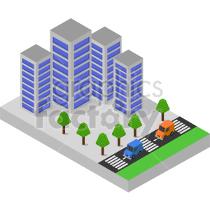 office building isometric image clipart.