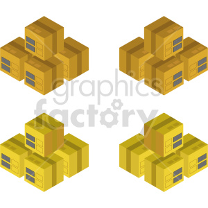 box isometric vector graphic bundle clipart. Royalty-free image # 417375