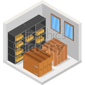 storage room isometric vector clipart .