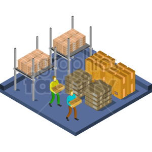 business isometric storage warehouse