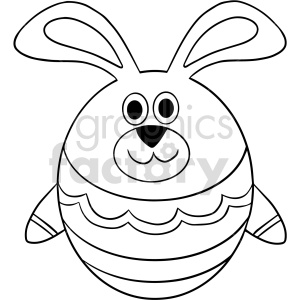 black and white chocolate easter bunny cartoon clipart .