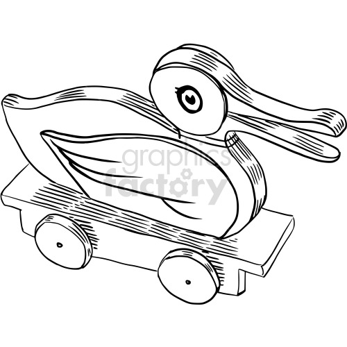 black and white wooden duck vector clipart clipart. Commercial use image # 417799