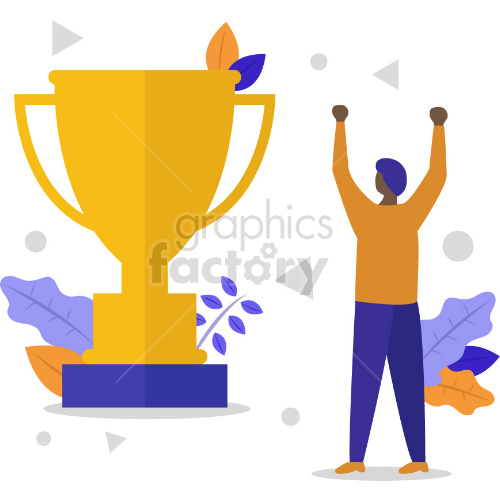 black person winning vector clipart illustration clipart. Royalty-free image # 418011