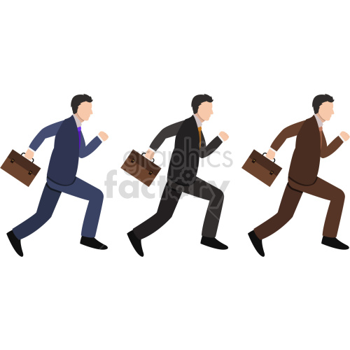 cartoon business men running vector clipart clipart. Commercial use image # 418048