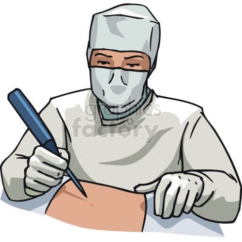 surgeon performing surgery clipart.