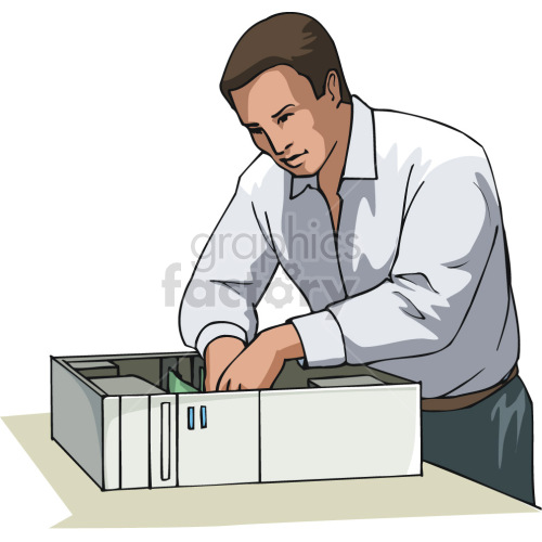 man working on computer clipart. Royalty-free image # 418598