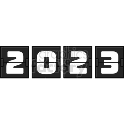 2023 new years flip clock vector graphic