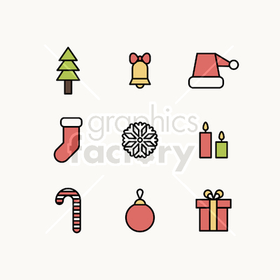 christmas +xmas +icon +set +collection +tree +christmas+tree +bell +hat