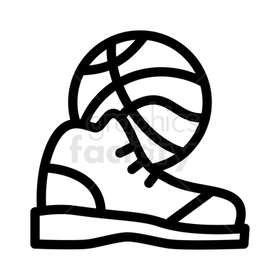 vector graphic of basketball and shoes icon