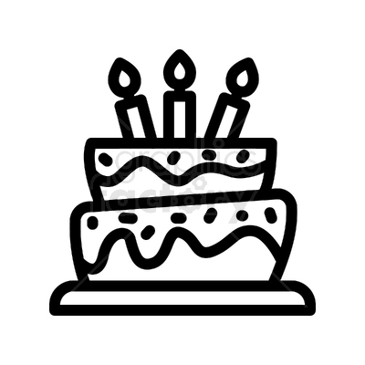 cartoon birthday cake icon