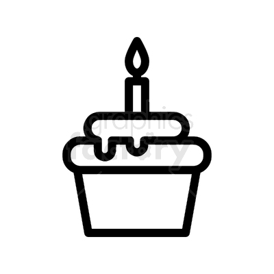 birthday cupcake with one candle icon